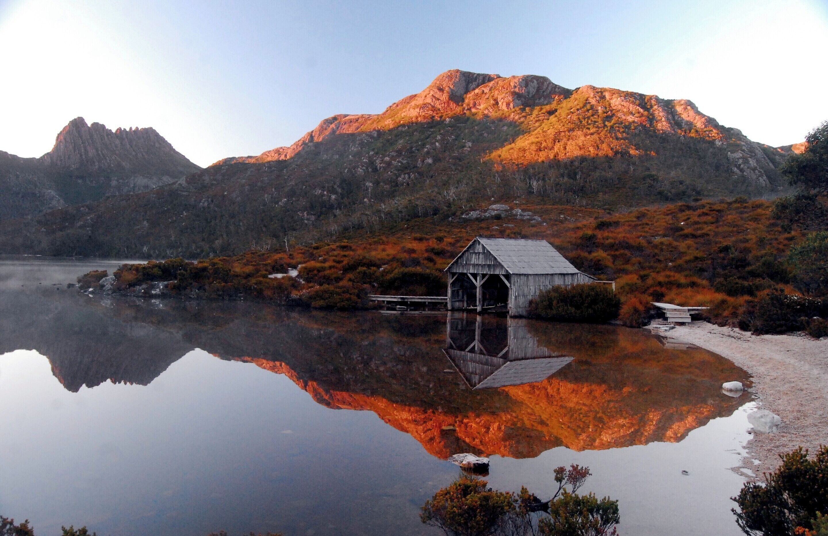 This is the shot most people take of Dove Lake.  I just happened to get up a lot earlier than most to attain the best lighting.  The walk around takes around 2 hours but is easy and you're on boardwalk or even ground most of the way.
I'll post some other places that I think you should consider if you go there because Cradle Mountain N.P. is a whole lot more than just Dove Lake.