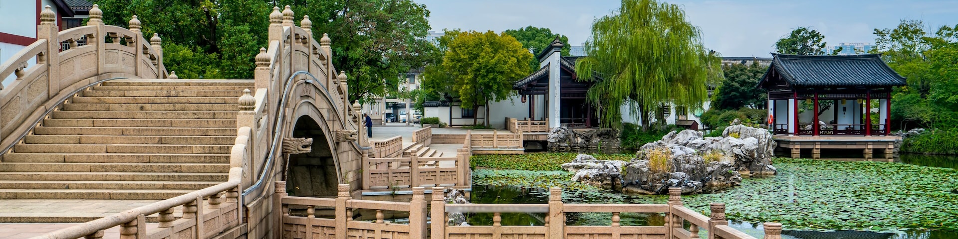 Chinese garden landscape in Suzhou, China