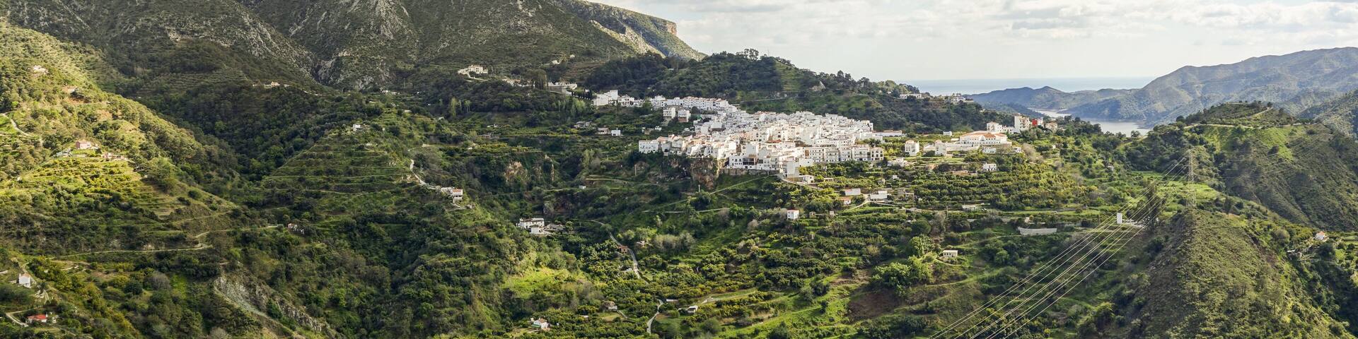 Scenic view of the village of Istan, hidden in the mountain range of Sierra de las Nieves, Spain