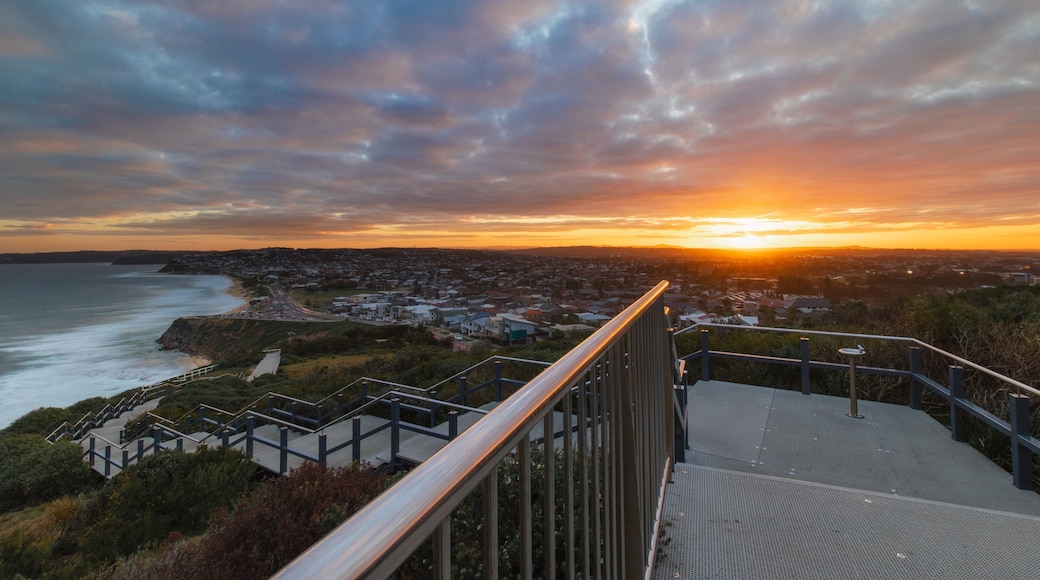 Cloudy sunset view at Anzac Memorial Walk, Newcastle, Australia.