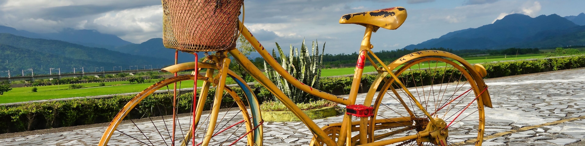 In the past decade, Taiwan has developed bike paths around much if the island. Many parts, like this in Hualien County, are paths through scenic valleys with beautiful bike-only paths among rice paddies. This is a rest stop along the path at the Antong Old Train Station. We rode the entire East Side of the island on bicycles in four days. Go self guided, or join a bike tour.