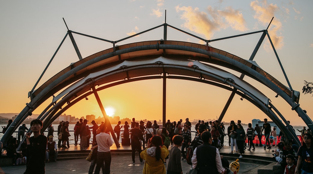 Tamsui featuring views, general coastal views and a sunset