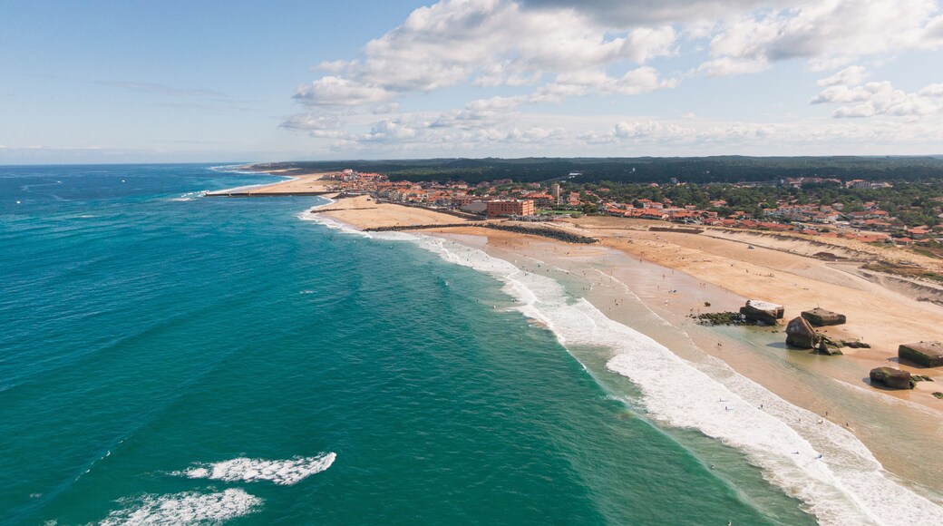 Aerial view of Capbreton and its beaches, Landes, France