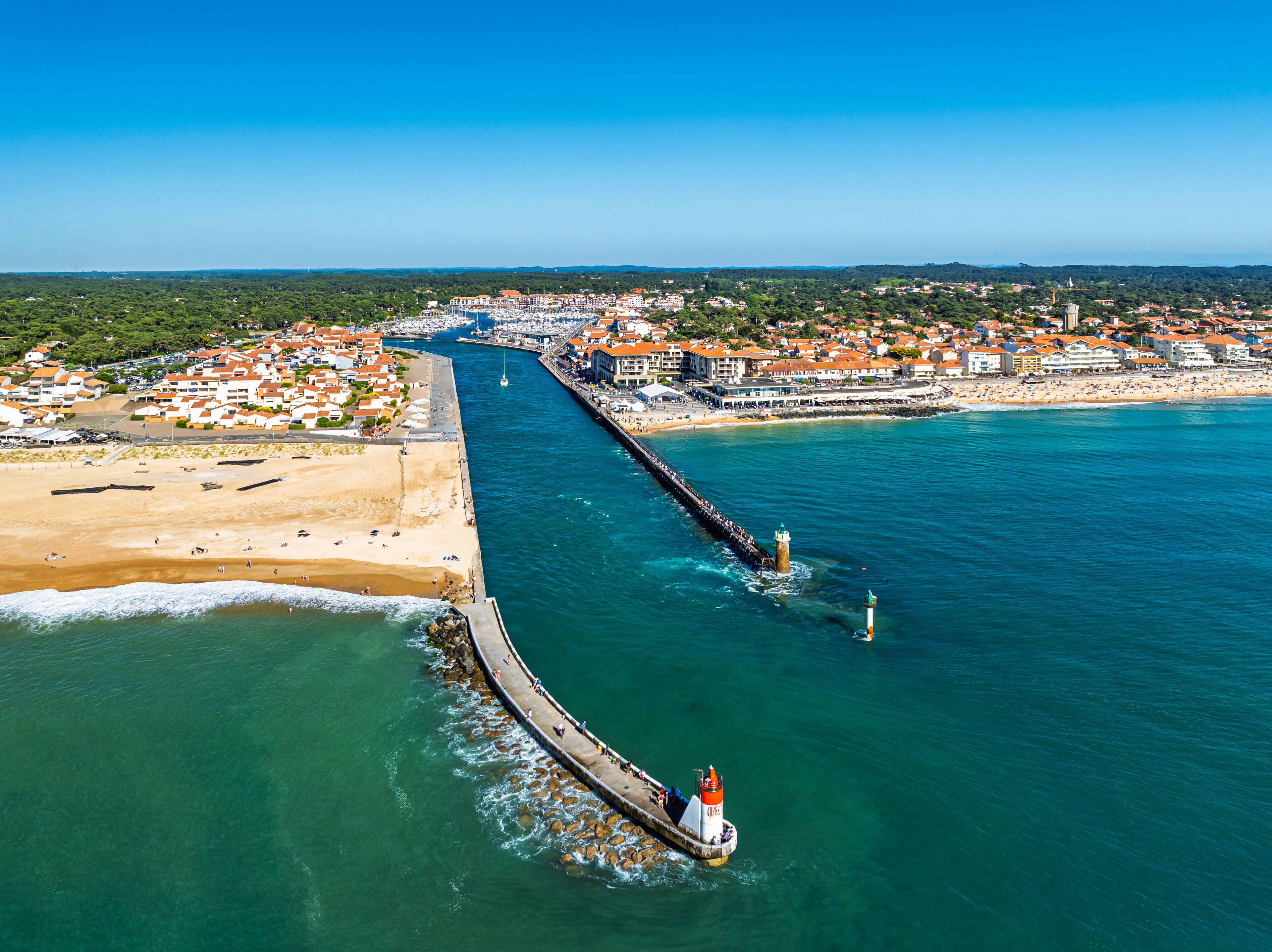 Capbreton from a drone, Landes, Nouvelle-Aquitaine, France, Europe