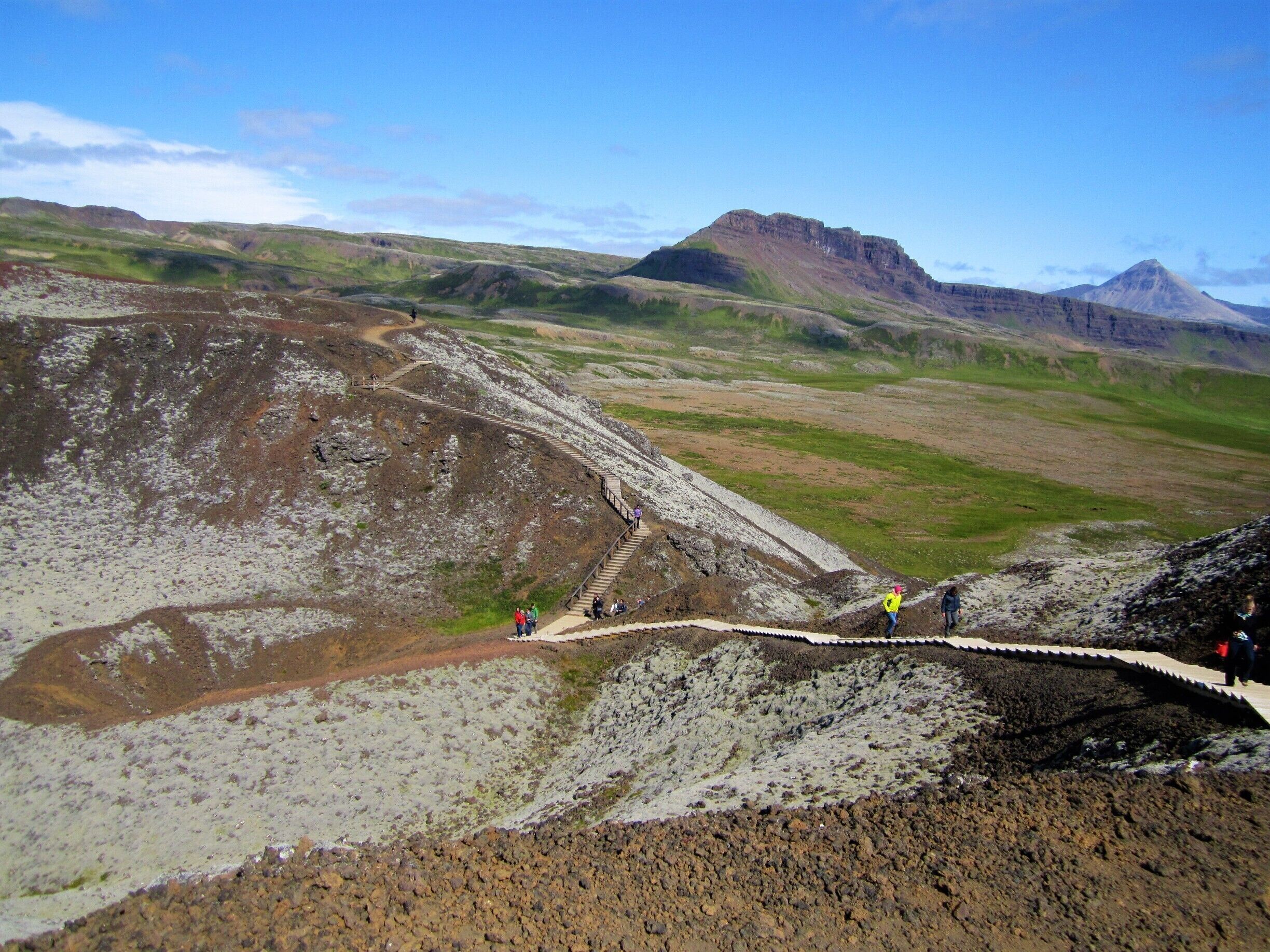 Be prepared for lots of wind at the top of Grábrók crater!