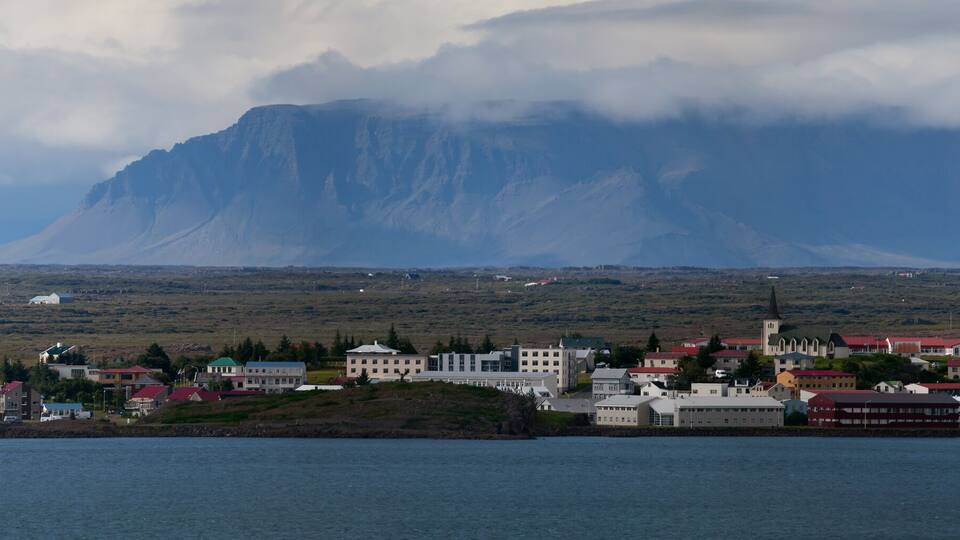View of Borgarnes (South-Western Iceland).