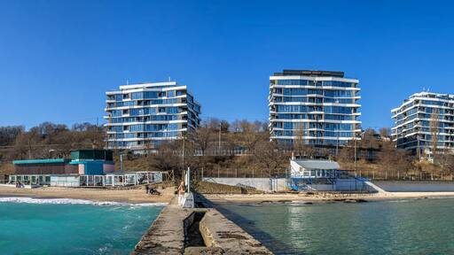 Beach at the 13 Stations of the Big Fountain in Odessa, Ukraine