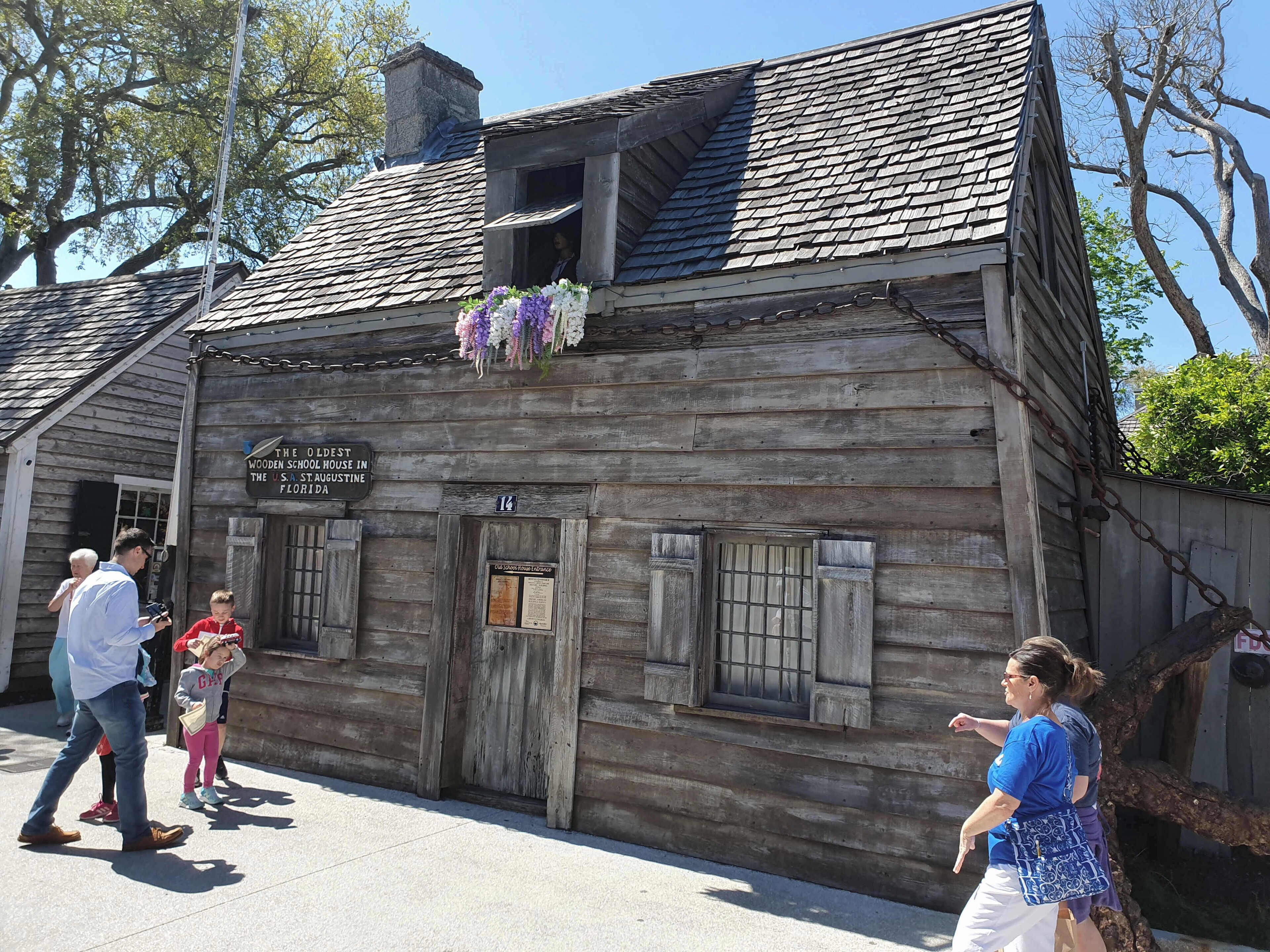 Trying to get a shot without someone in the picture is almost impossible.  Good that they've preserved America's oldest school though.