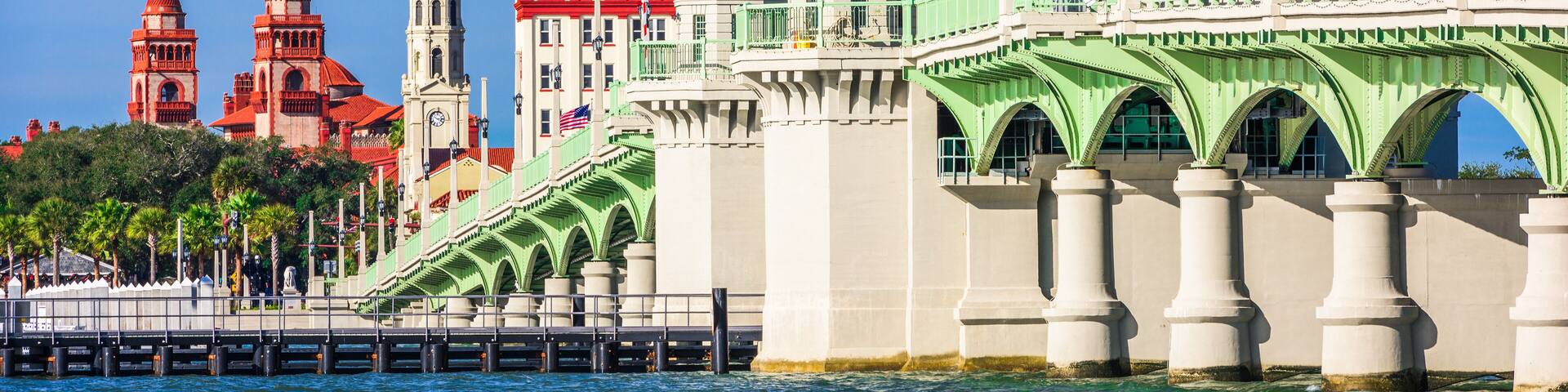 St. Augustine, Florida, USA Skyline at Bridge of Lions.
