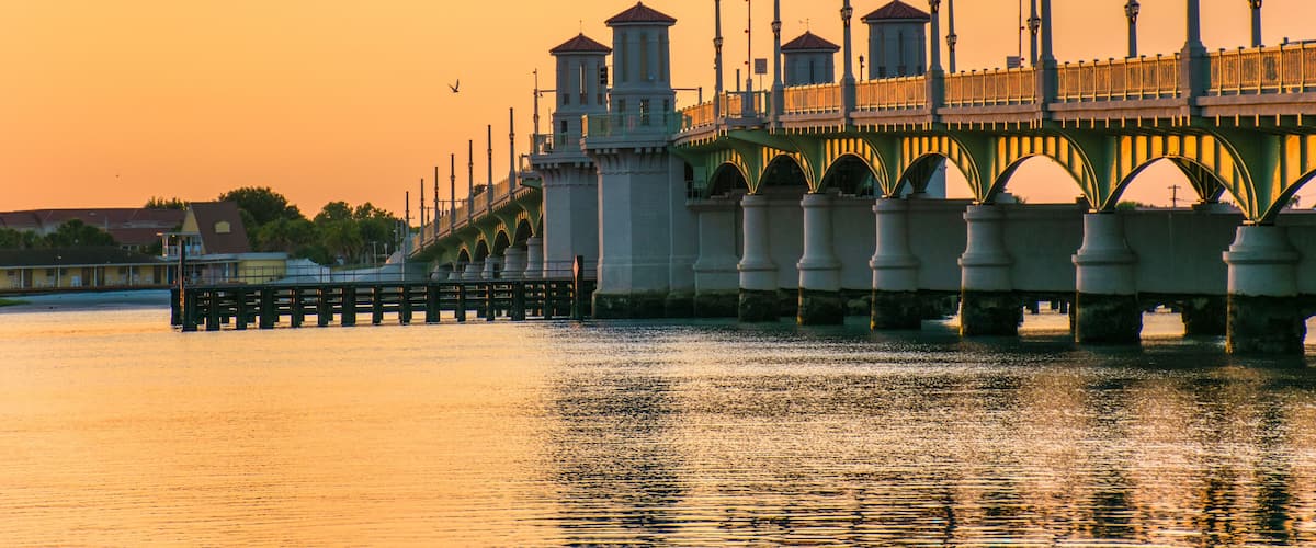 St. Augustine, Florida, FL Bridge of Lions at Sunrise