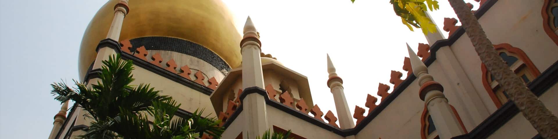 Quartier d\'Arab Street qui includes aspects religieux, mosquée et patrimoine architectural