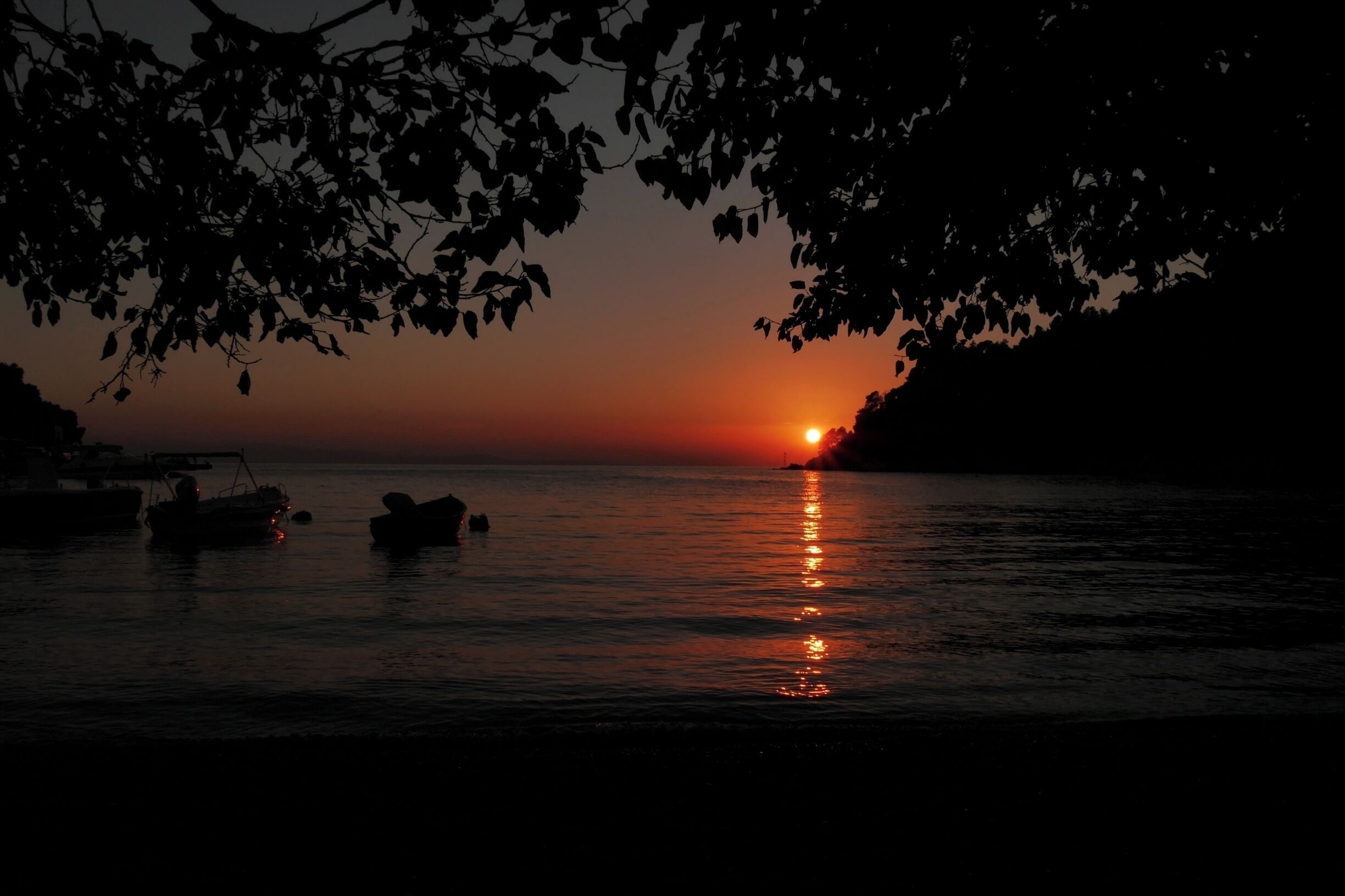 Sunset in Agnondas, Skopelos.  This is a tiny fishing village where you can sit at one of the traditional fish tavernas and watch the fisherman going out as the sun goes down. 
The local food is great, people are friendly and the sunsets can be spectacular though, interestingly, the sun never sets into the sea.
It is lovely at any time of day but it is difficult to imagine a lovelier or more tranquil place to while away a warm summer's evening. #GreatOutdoors