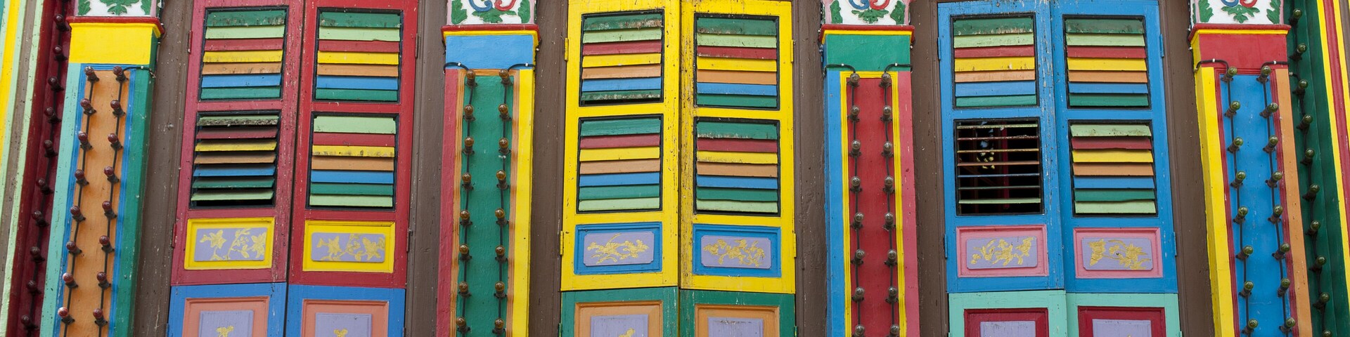 Facade of the building in Little India, Singapore