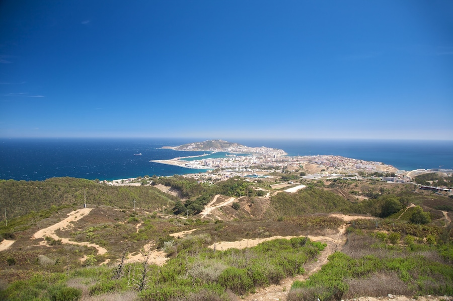 aerial view of ceuta spanish town in africa