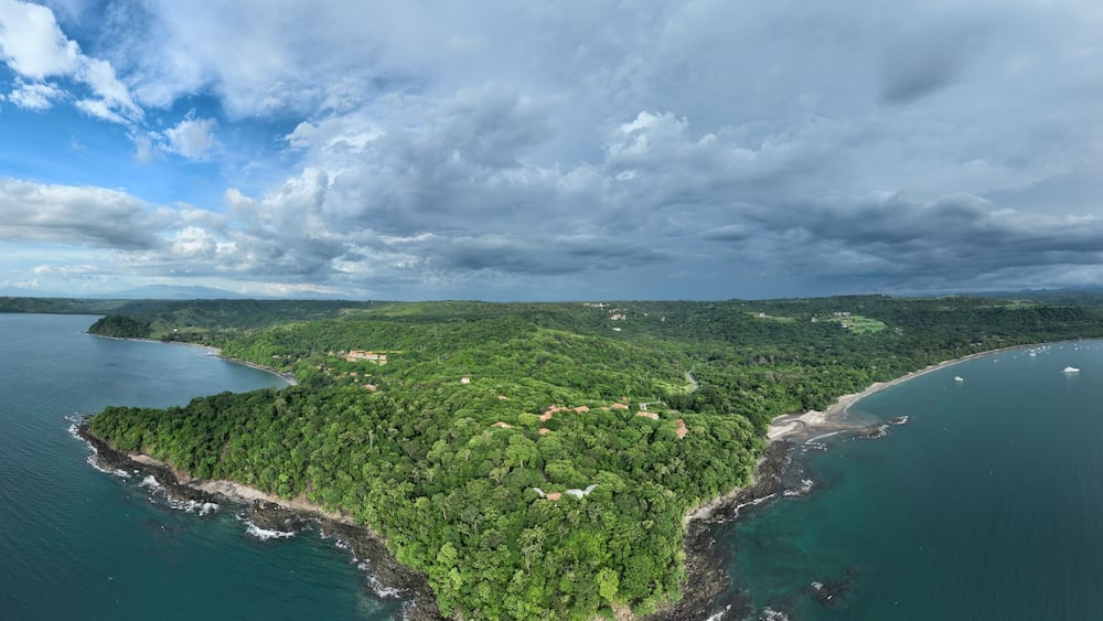 Aerial View of Playa Panama and Bahia Culebra in Guanacaste, Costa Rica