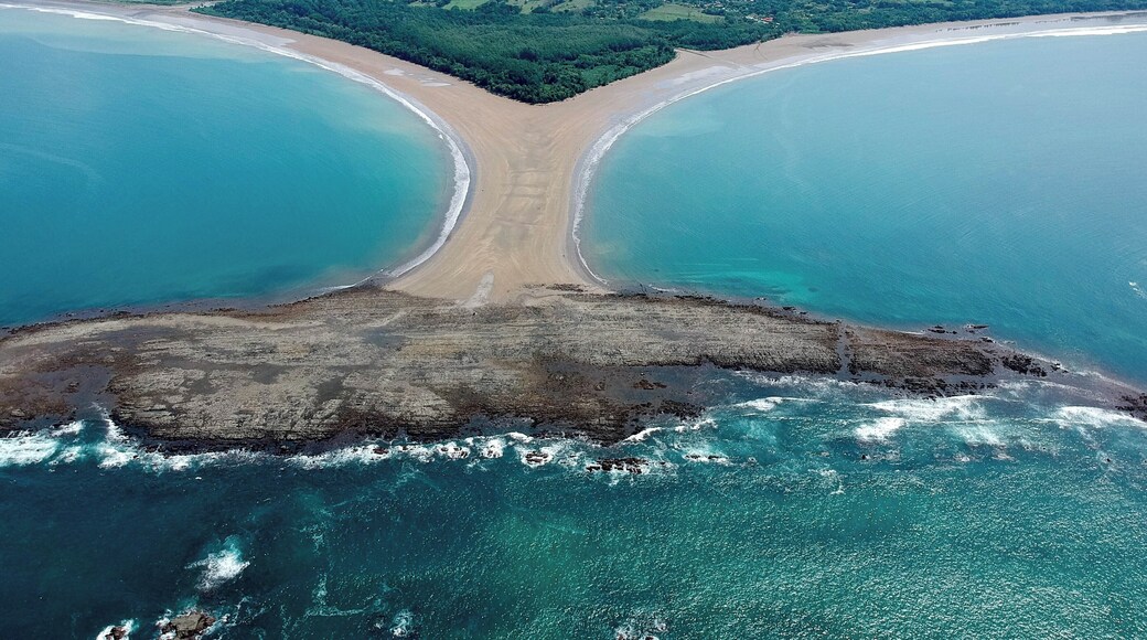 If you're close to Uvita, check the tide schedule and get down to the beach! Humpback whales raise their young in Marino Bellena as the waters are shallow and warm and they feel safe. Coincidentally, at low tide, the beach forms a "whale's tail" shape, and it's stunning to see.
There is a National Park entrance fee, that I believe was in the $3-6 range for the day.