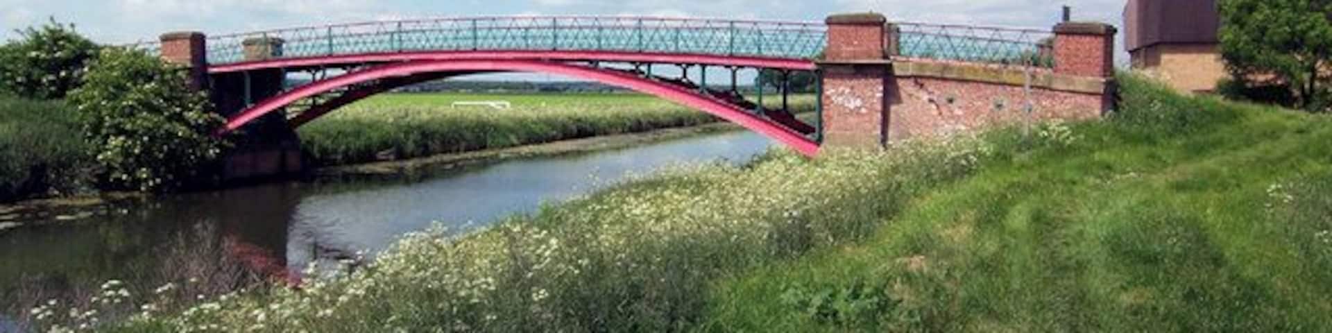 Cadney Bridge. The building to the right of the picture is the Anglian Water Intake.