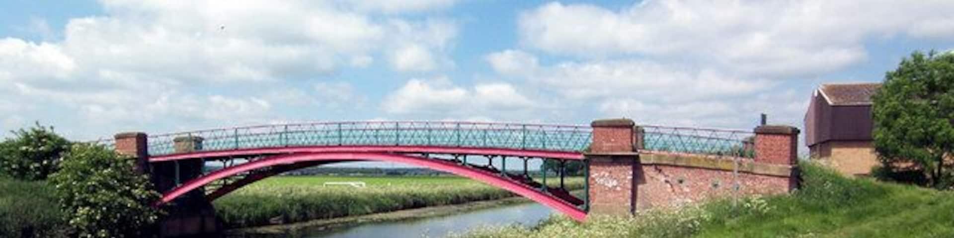 Cadney Bridge. The building to the right of the picture is the Anglian Water Intake.