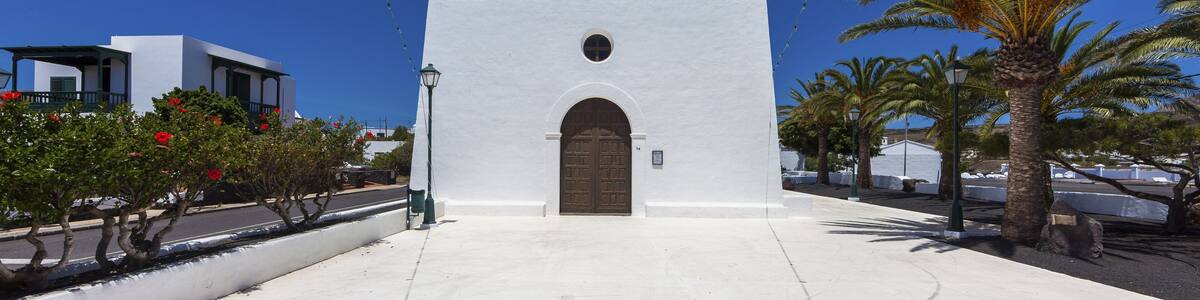 Village church of San Isidro Labrador, Uga, La Geria, Lanzarote, Canary Islands, Spain, Europe