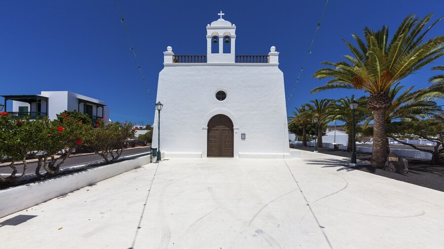 Village church of San Isidro Labrador, Uga, La Geria, Lanzarote, Canary Islands, Spain, Europe