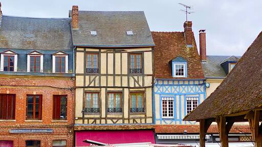 wooden houses in Lyons-la-Foret