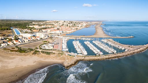 Port de plaisance de Narbonne plage dans l'Aude en Occitanie (France)