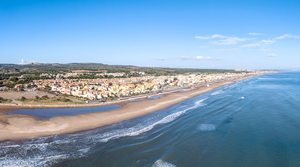 Panorama de Narbonne plage dans l'Aude en Occitanie (France)