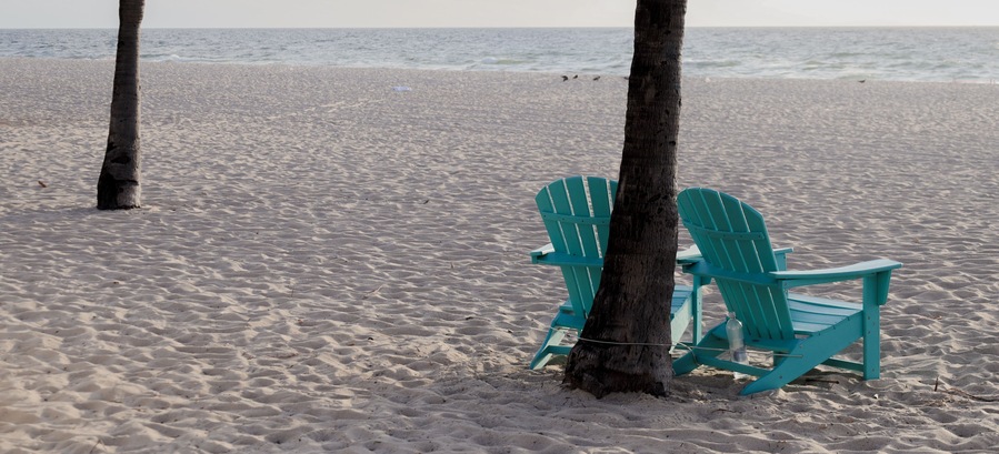 Adirondack Chairs on the beach in ft lauderdale florida
