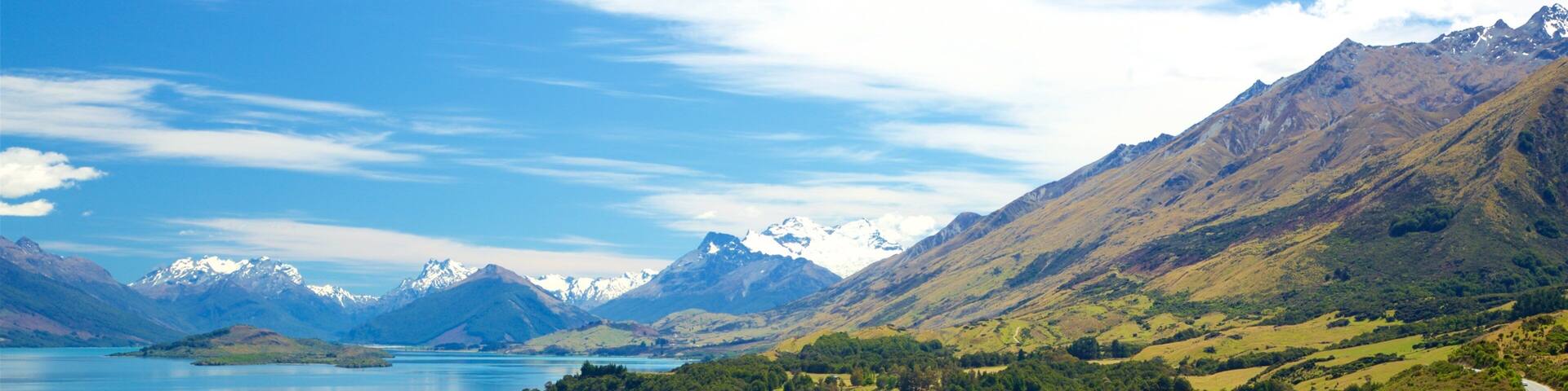 Lake Wakatipu featuring mountains and a lake or waterhole