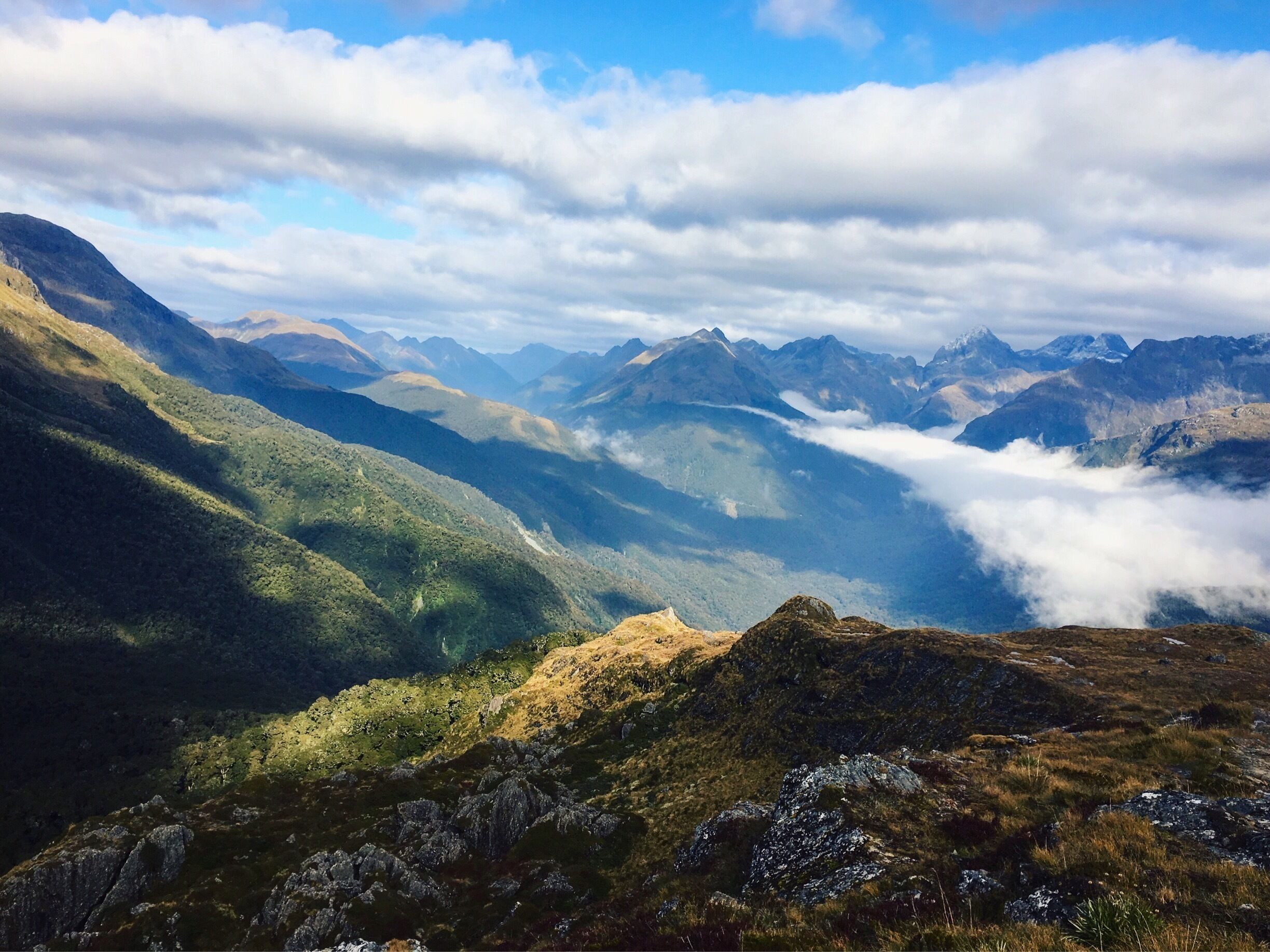 The Routeburn track in the Fiordland national park is so beautiful on a sunny day. My favorite hike so far in #NZ ! #blue