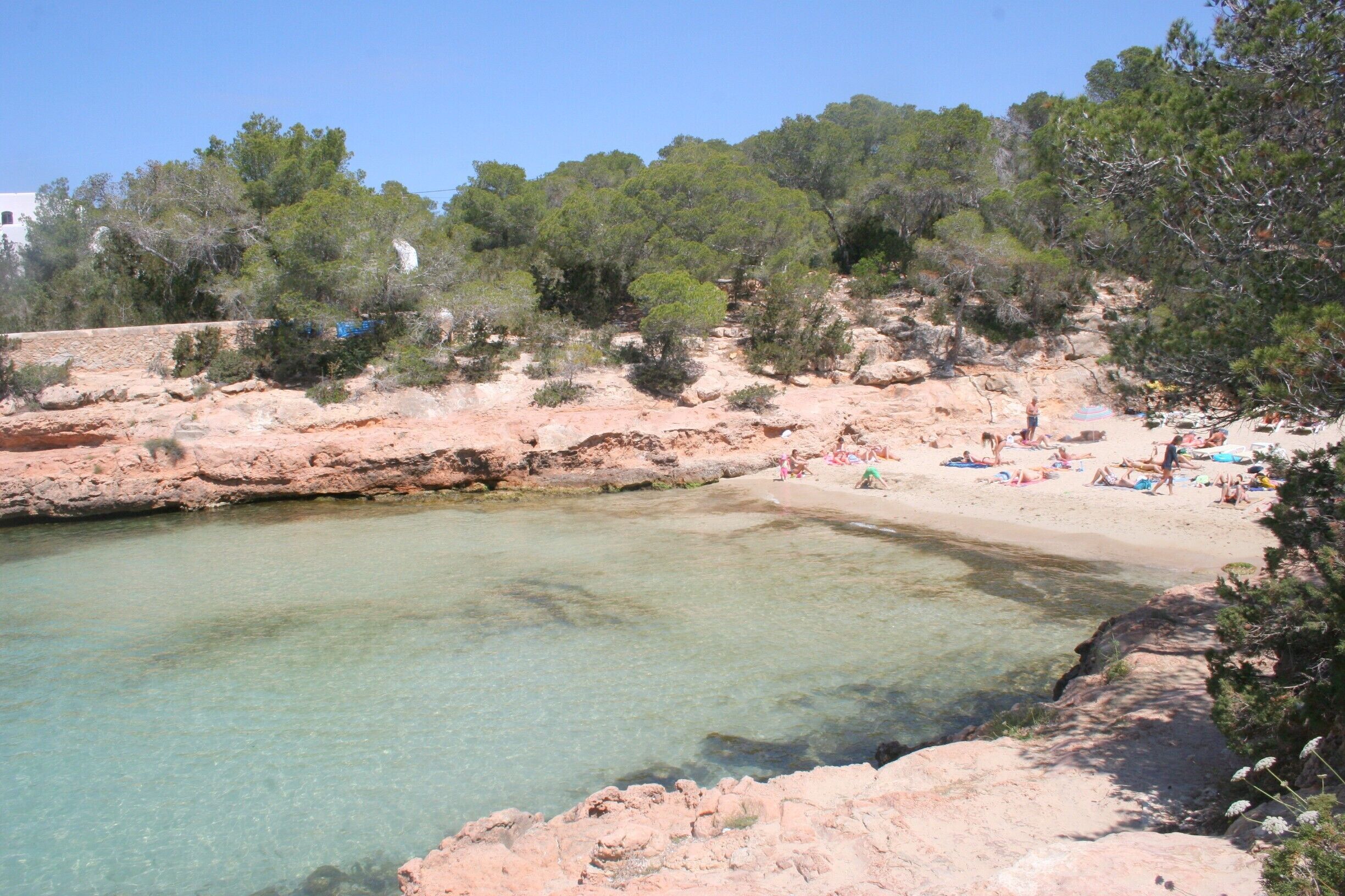small quiet sandy beach in ibiza
