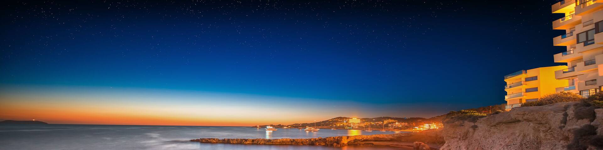 Ibiza island night view