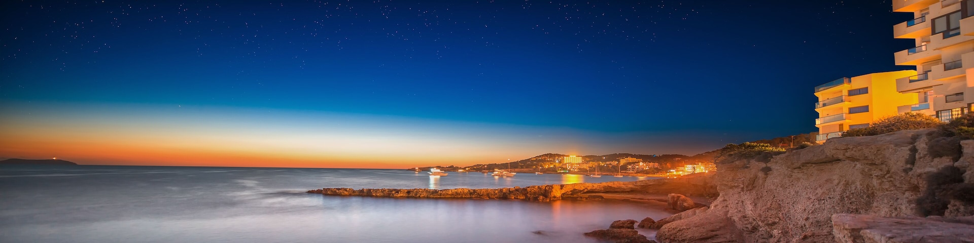 Ibiza island night view