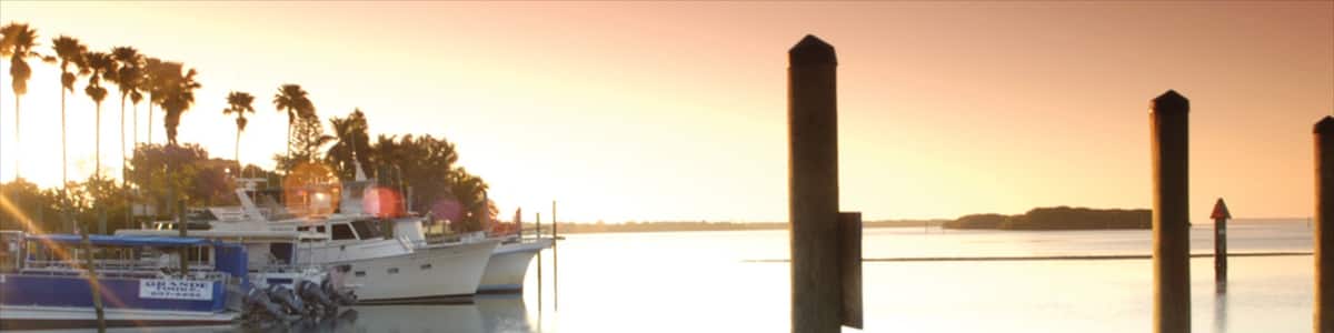 Port Charlotte - Charlotte Harbor welches beinhaltet allgemeine Küstenansicht und Sonnenuntergang