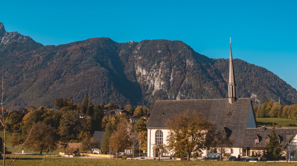 Beautiful alpine autumn view at Bayerisch Gmain-Bavaria-Germany