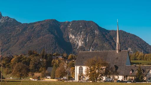 Beautiful alpine autumn view at Bayerisch Gmain-Bavaria-Germany