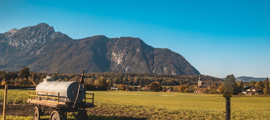 Beautiful alpine autumn view at Bayerisch Gmain-Bavaria-Germany