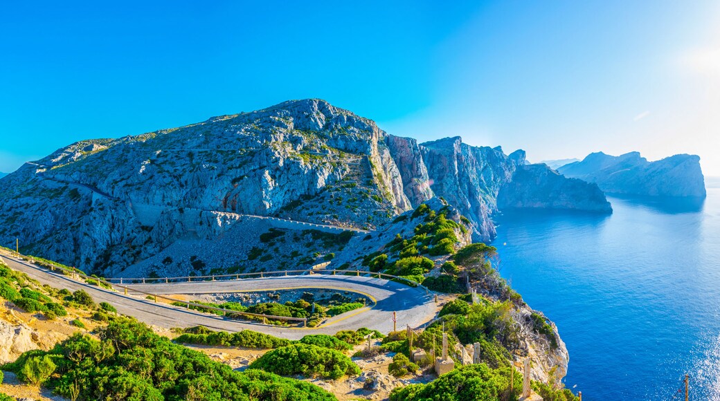 A coastal road winding through Mallorca, Spain