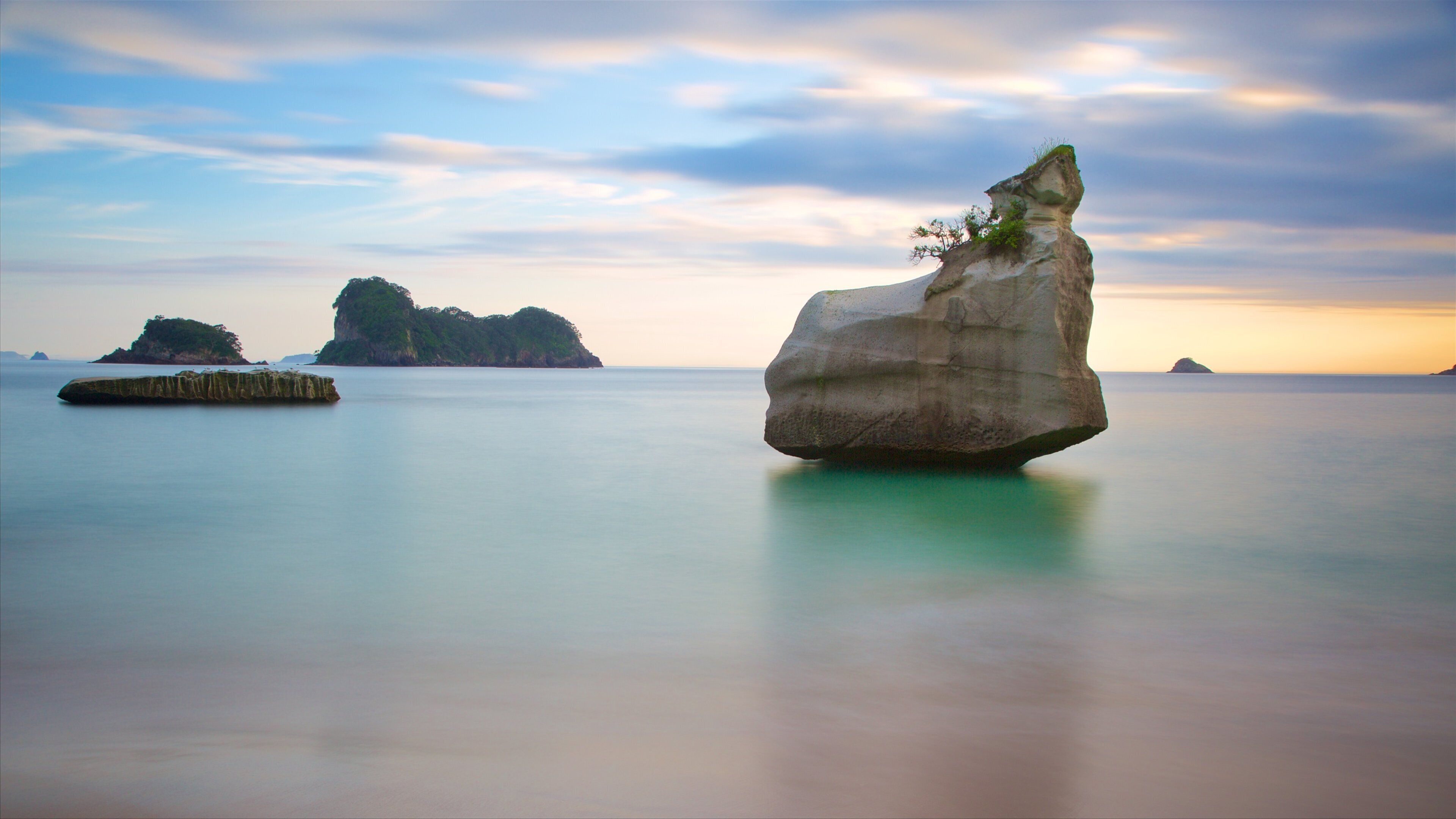 Coromandel Peninsula which includes a sunset and general coastal views