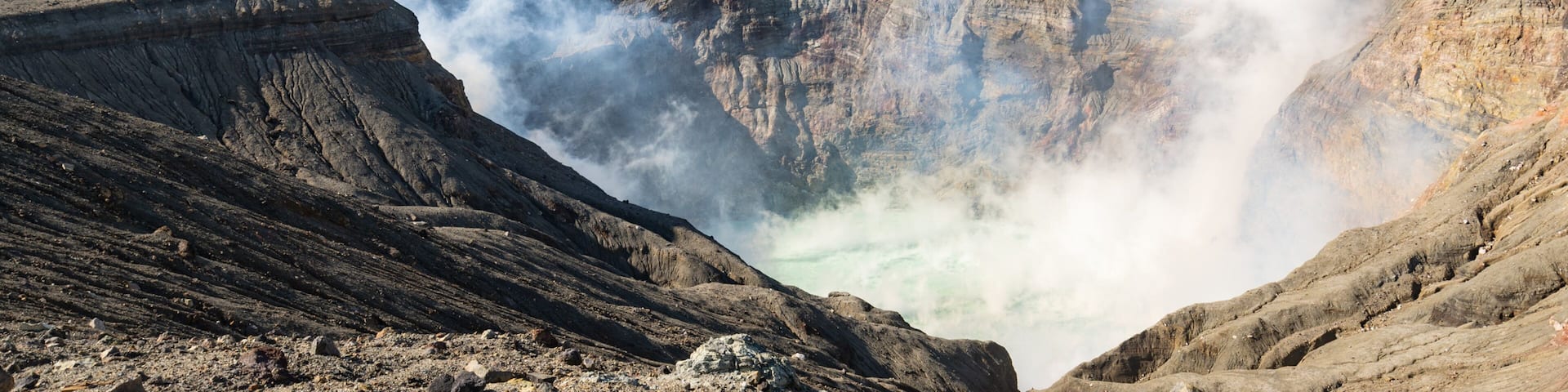 Kyushu and Okinawa which includes mountains, landscape views and mist or fog