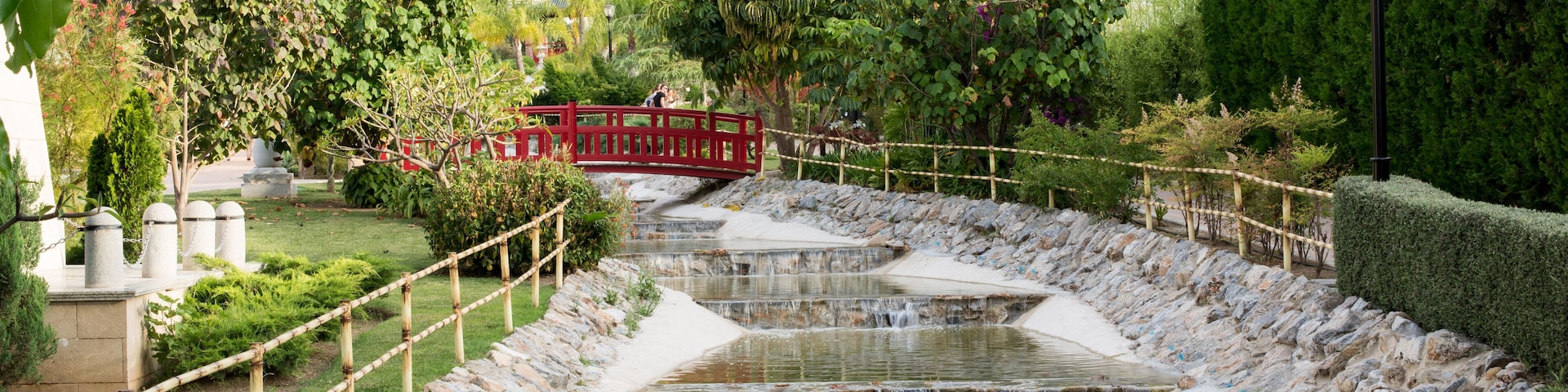 Oriental bridge in a park of Malaga