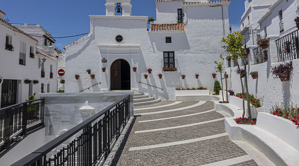 Hermitage of Our Lady of Los Remedios (or Iglesia de Santa Ana) located in the Barrio de Santana, one of the most typical neighborhoods in Mijas. Andalusia, Spain.