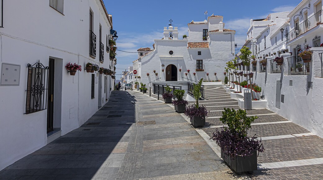 Hermitage of Our Lady of Los Remedios (or Iglesia de Santa Ana) located in the Barrio de Santana, one of the most typical neighborhoods in Mijas. Andalusia, Spain.