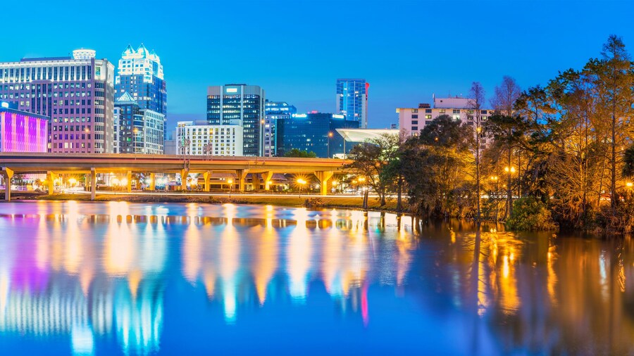 Downtown Orlando. City skyline. Located in Orlando, Florida, USA.