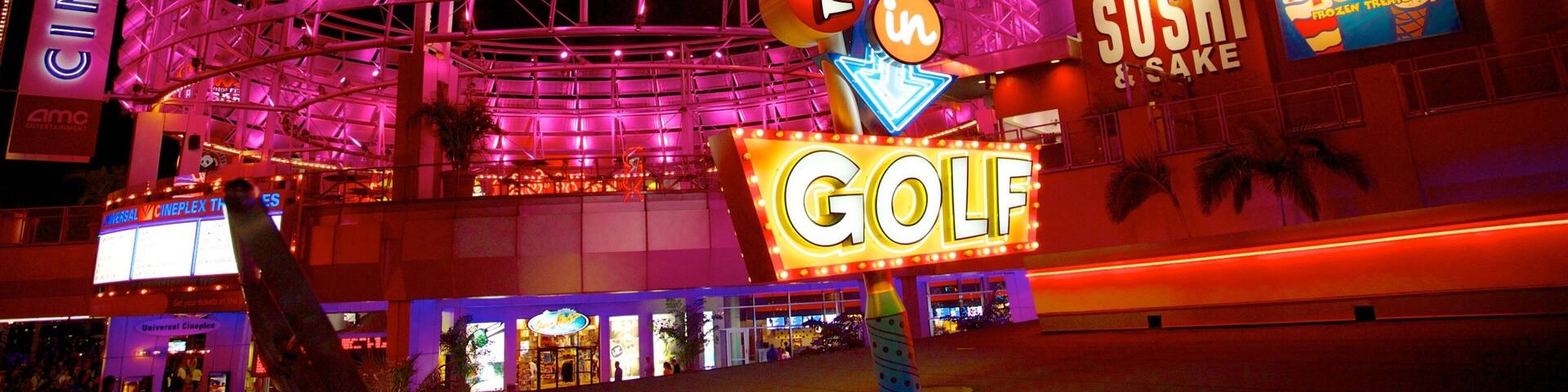 Central Florida showing signage and night scenes