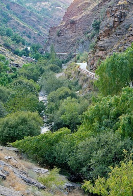 The Rio Genil valley, in Sierra Nevada, province of Granada, Spain.