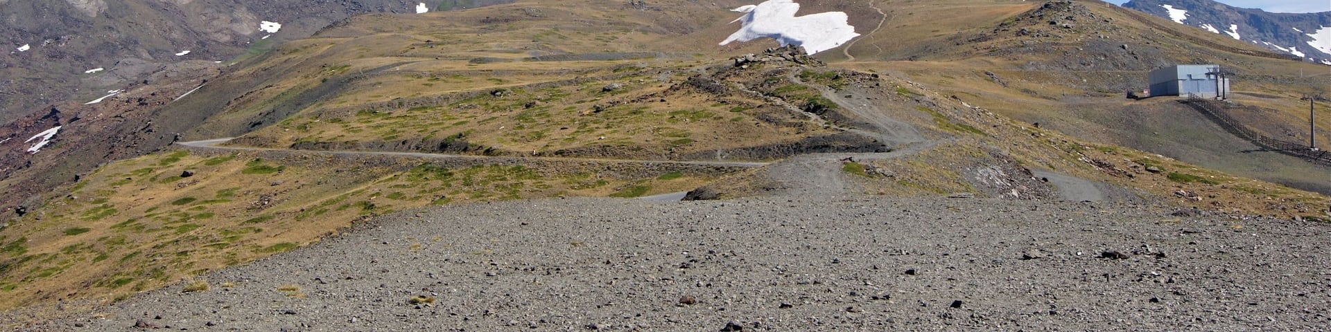 The Veleta peak (3.398 m) & surroundings, from the highest paved road in Europe, Sierra Nevada, Andalusia, Spain.