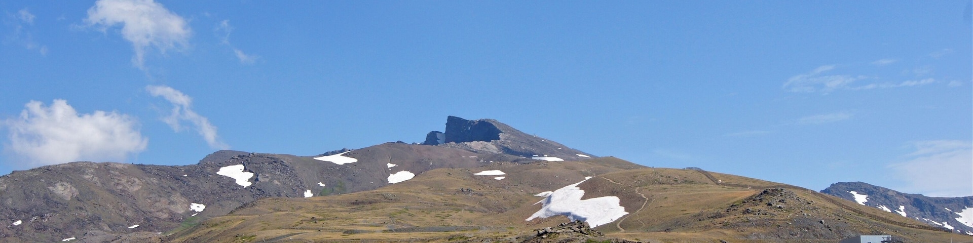 The Veleta peak (3.398 m) & surroundings, from the highest paved road in Europe, Sierra Nevada, Andalusia, Spain.
