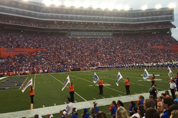 At the Gators home opener with 90,000 of my closest friends. A football game at Florida Field is an incredible experience. Energy not to be missed. This is probably one of the greatest stadiums in college football.