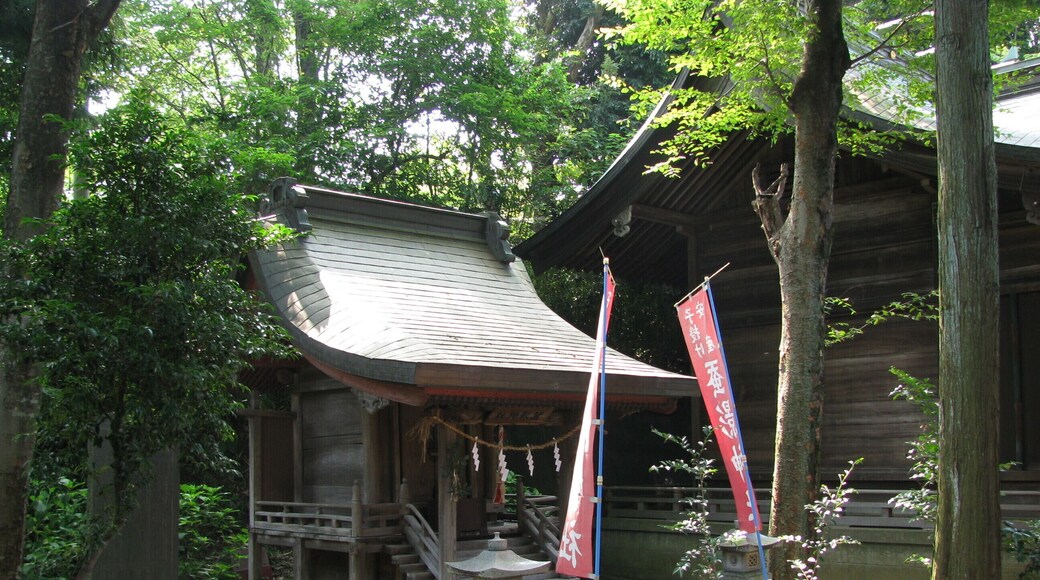 The Kokage jinja with the Yayoi jinja. This place is Kokubu-kita in Ebina, Kanagawa Prefecture, Japan.